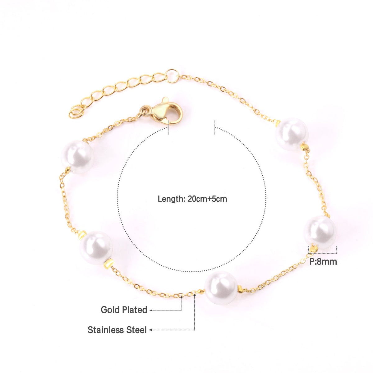 Alix — Pulsera de Perlas Doradas · Imagen del proveedor