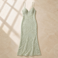Ariane — Vestido Verde Floral de Escote V