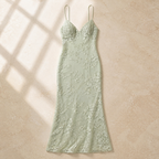 Ariane — Vestido Verde Floral de Escote V