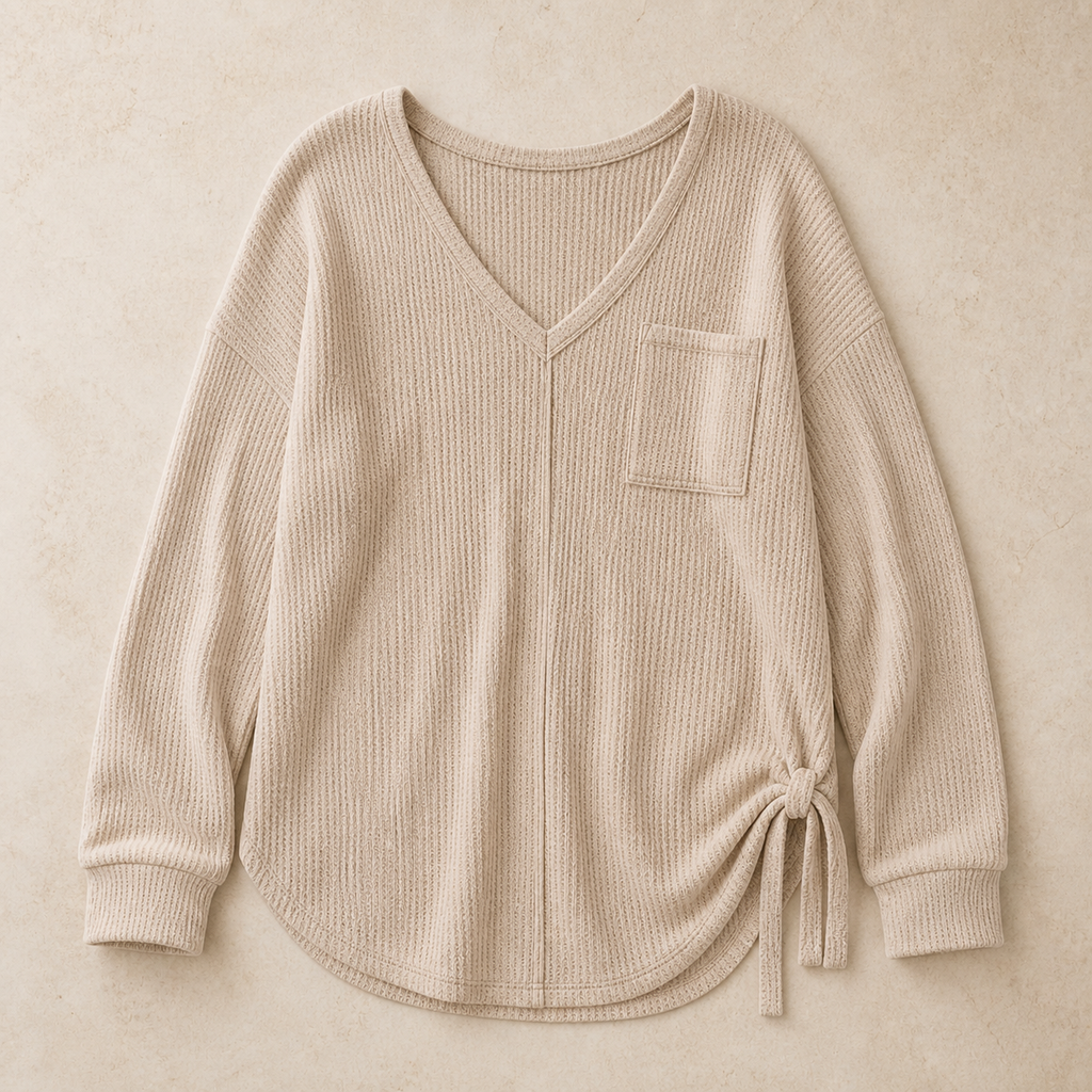 Camila — Jersey de Cuello V Fluido · Lay Down Premium