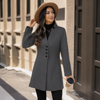 Camille abrigo blazer cuello mao — rostro completo
