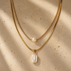 Celeste — Collar de Perlas con Caída