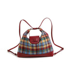 Clarisse — Bolso Bandolera de Cuadros Granate