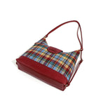Clarisse — Bolso Bandolera de Cuadros Granate