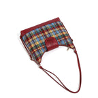 Clarisse — Bolso Bandolera de Cuadros Granate