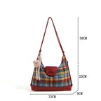 Clarisse — Bolso Bandolera de Cuadros Granate