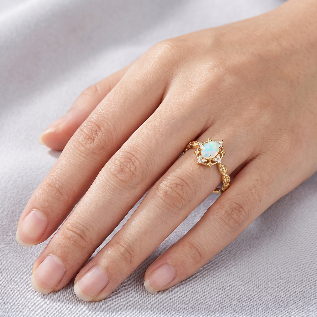 Élodie — Anillo Ópalo Natural Plata 925 — vista 2, IRANDRE