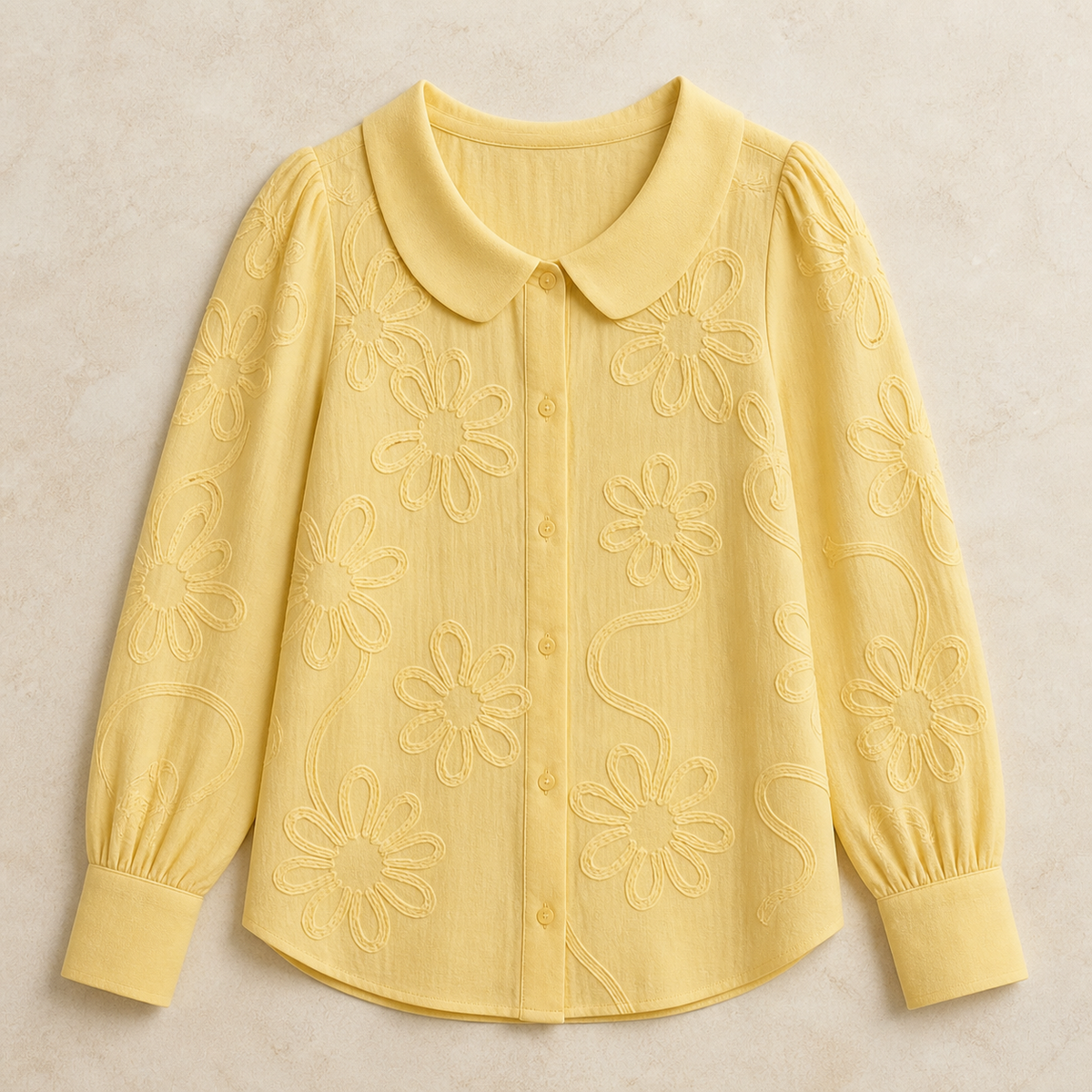 Dahlia — Camisa Jacquard Bordada · Lay Down Premium