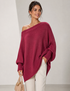 Éva — Jersey de Hombro Descubierto · Rosa · Modelo