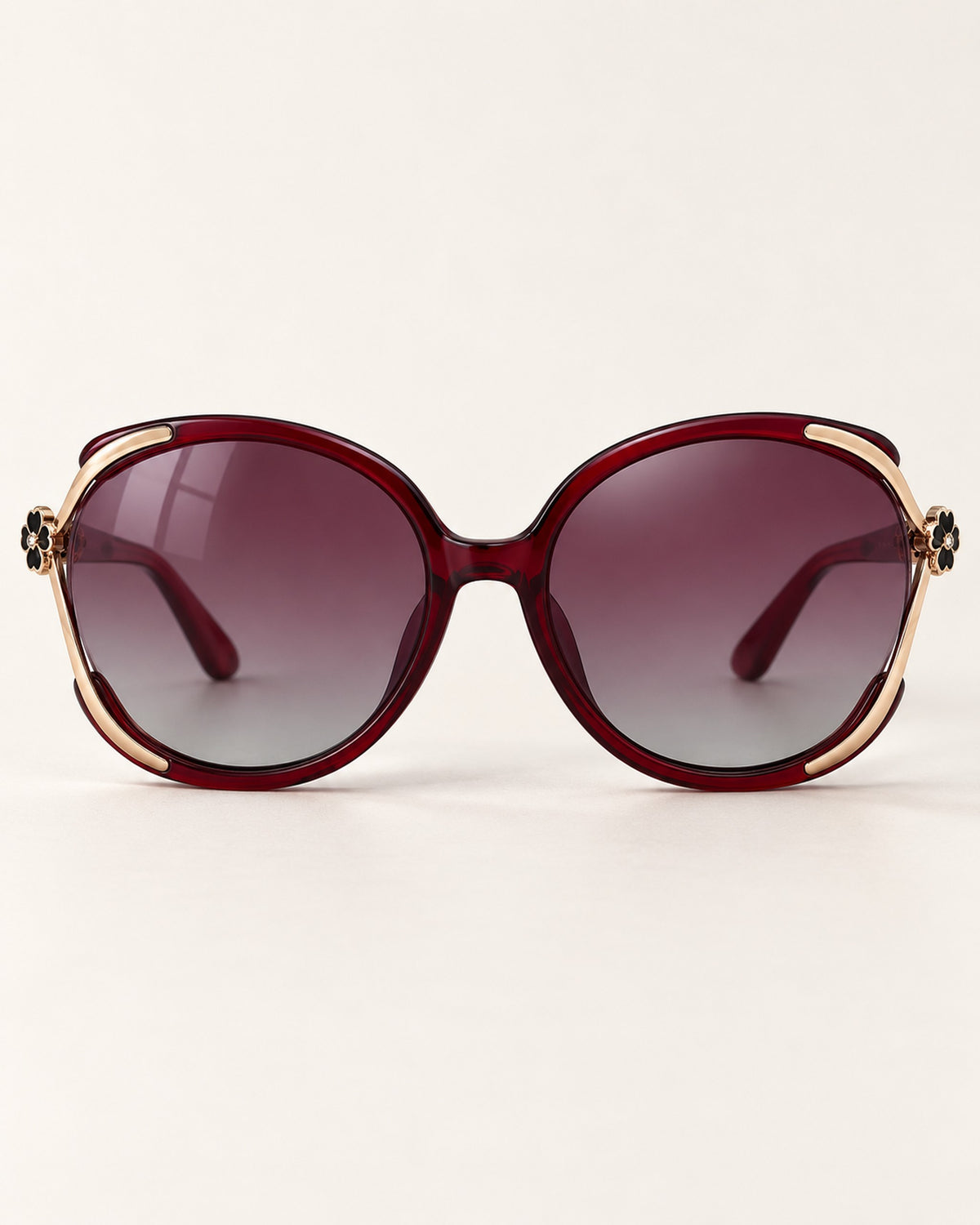 Chiara cat-eye sunglasses in burgundy frame, burgundy gradient lenses, hero view