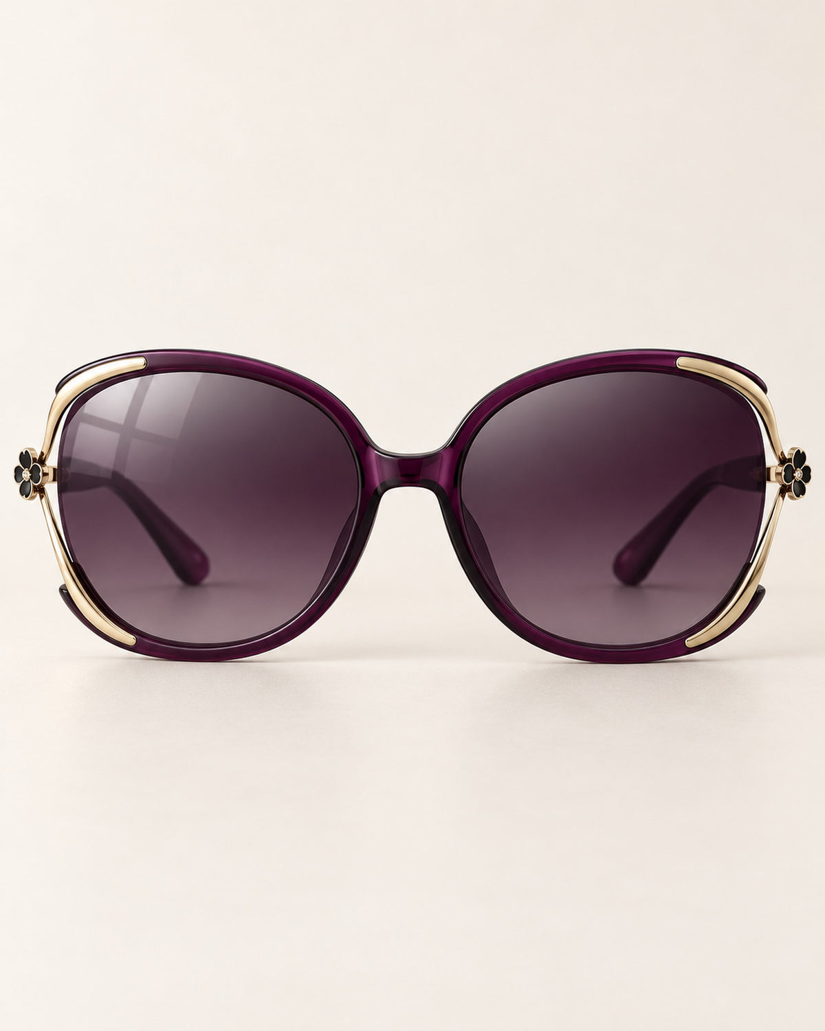 Chiara cat-eye sunglasses in purple frame, purple gradient lenses, hero view