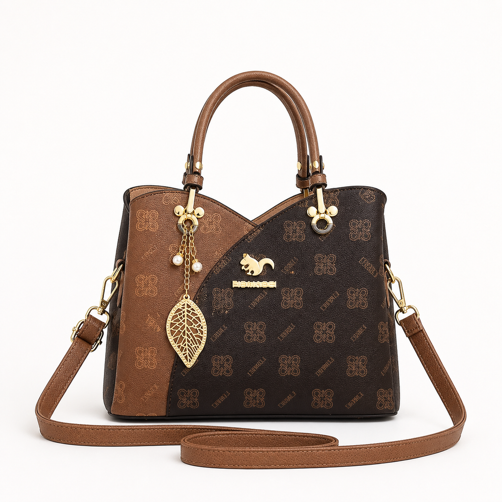 Isaline — bolso cruzado estructurado dorado, vista frontal