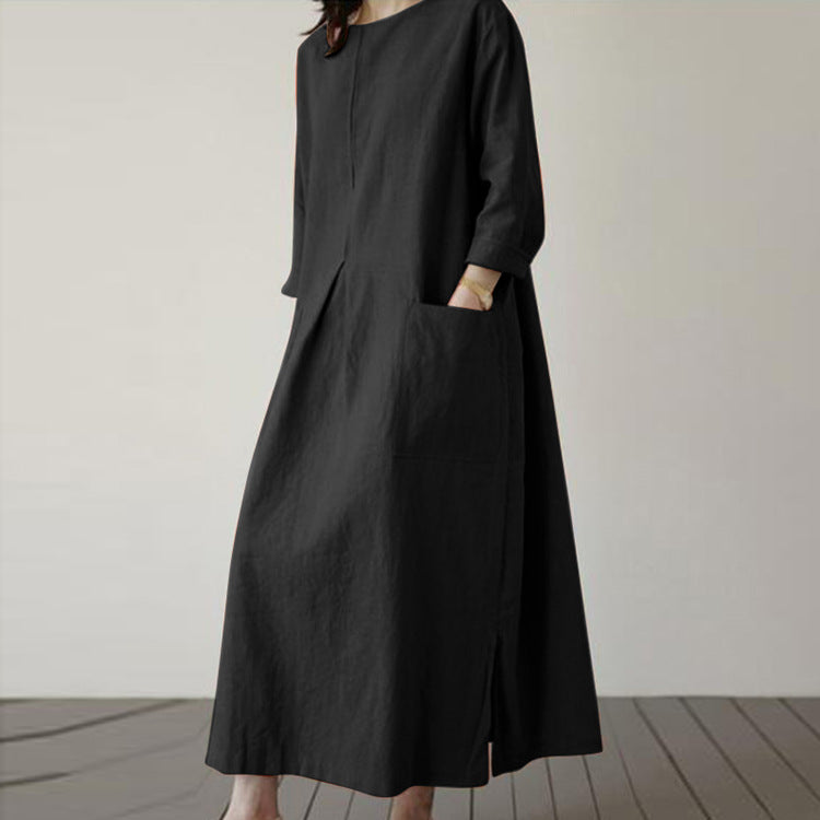 Léonie — Vestido Midi de Punto Verde Oliva