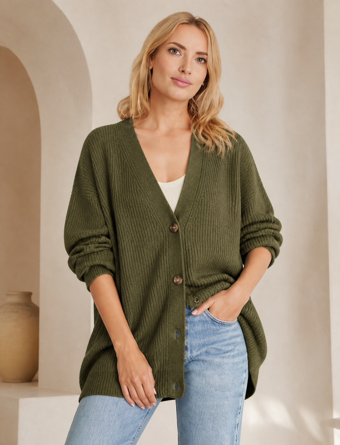 Liora — V-Neck Cardigan