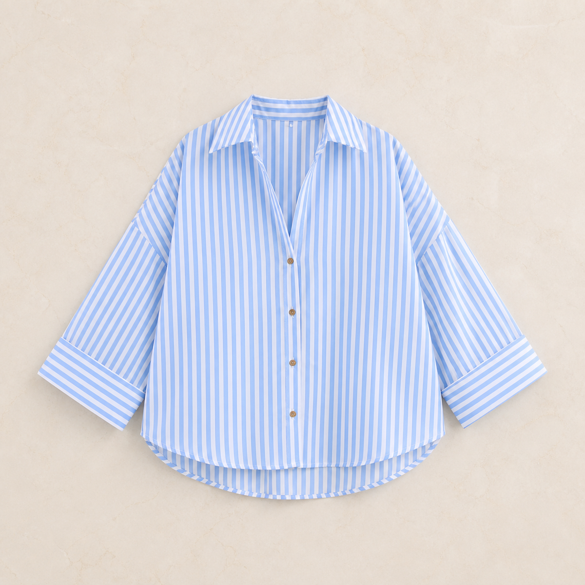Margaux — Camisa de Rayas Azules · Lay Down Premium