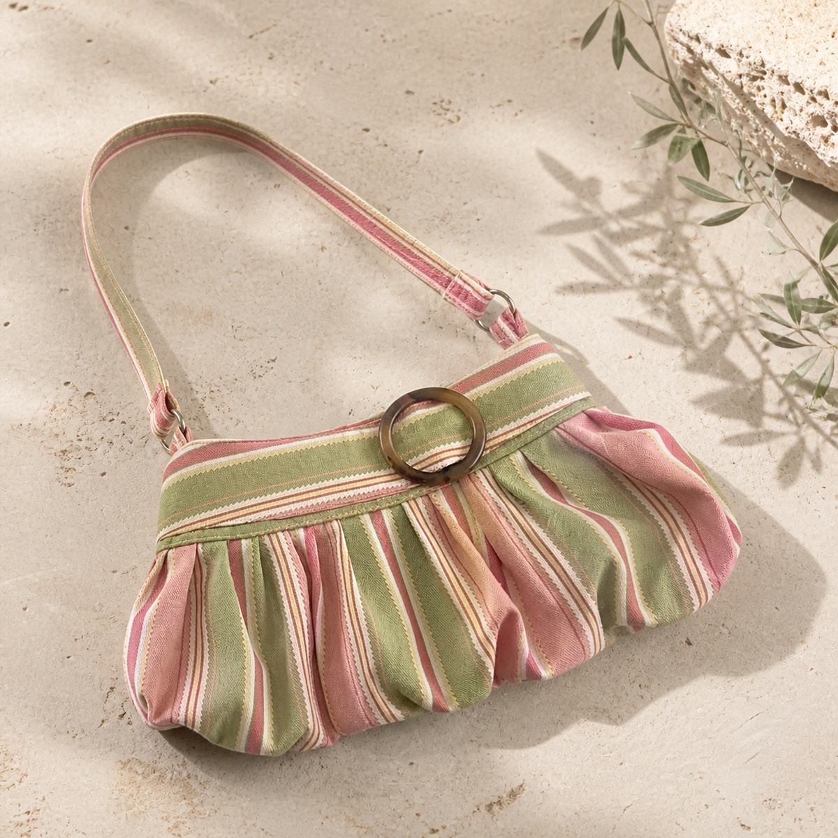Mélisande — Bolso Plisado de Rayas · Lay Down Premium