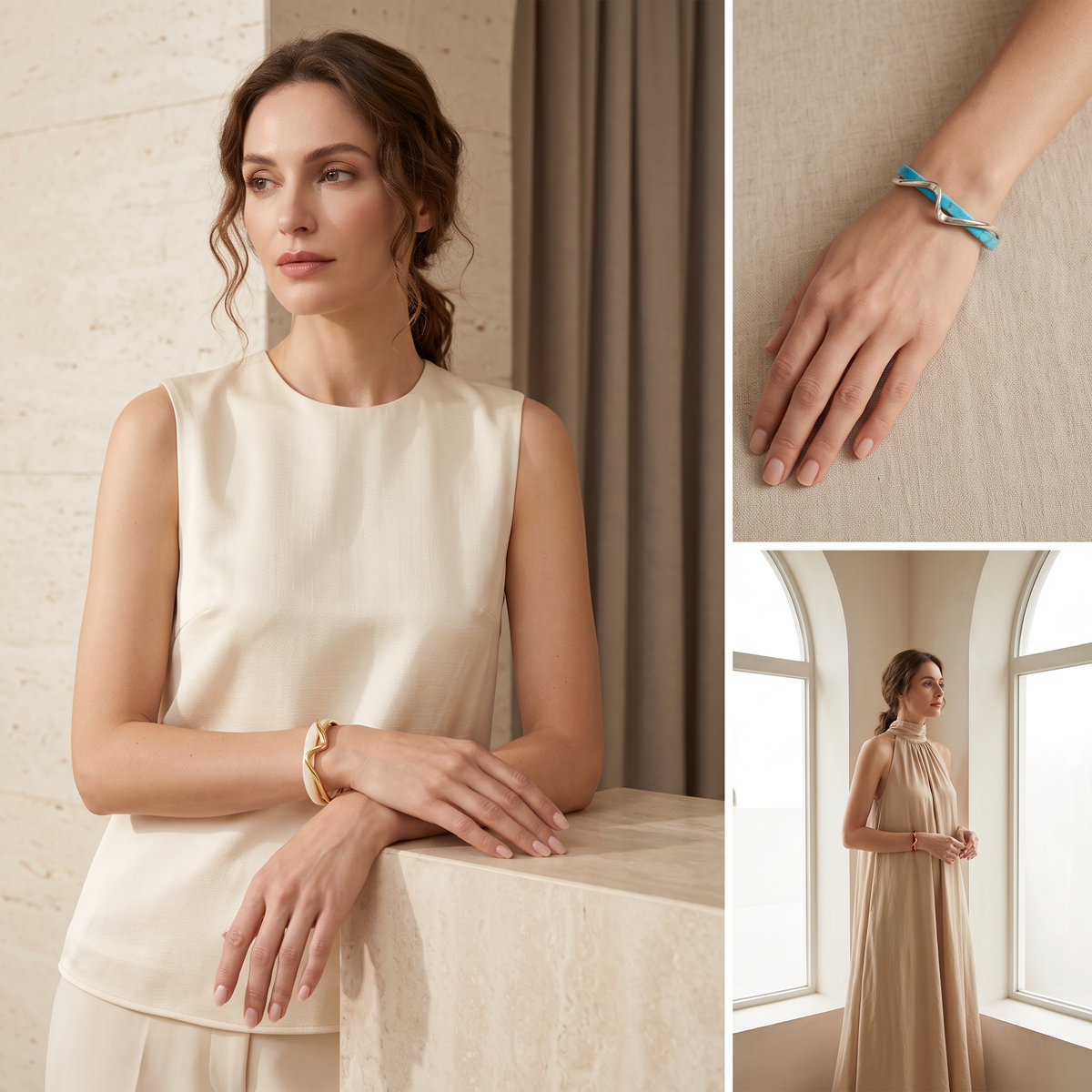 Sélène — Brazalete Cuff Doble Capa — vista 2, IRANDRE