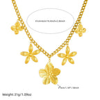Octavie — Collar Floral Dorado de Acero