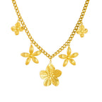 Octavie — Collar Floral Dorado de Acero