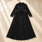 Séraphine — Vestido Maxi Plisado con Pedrería