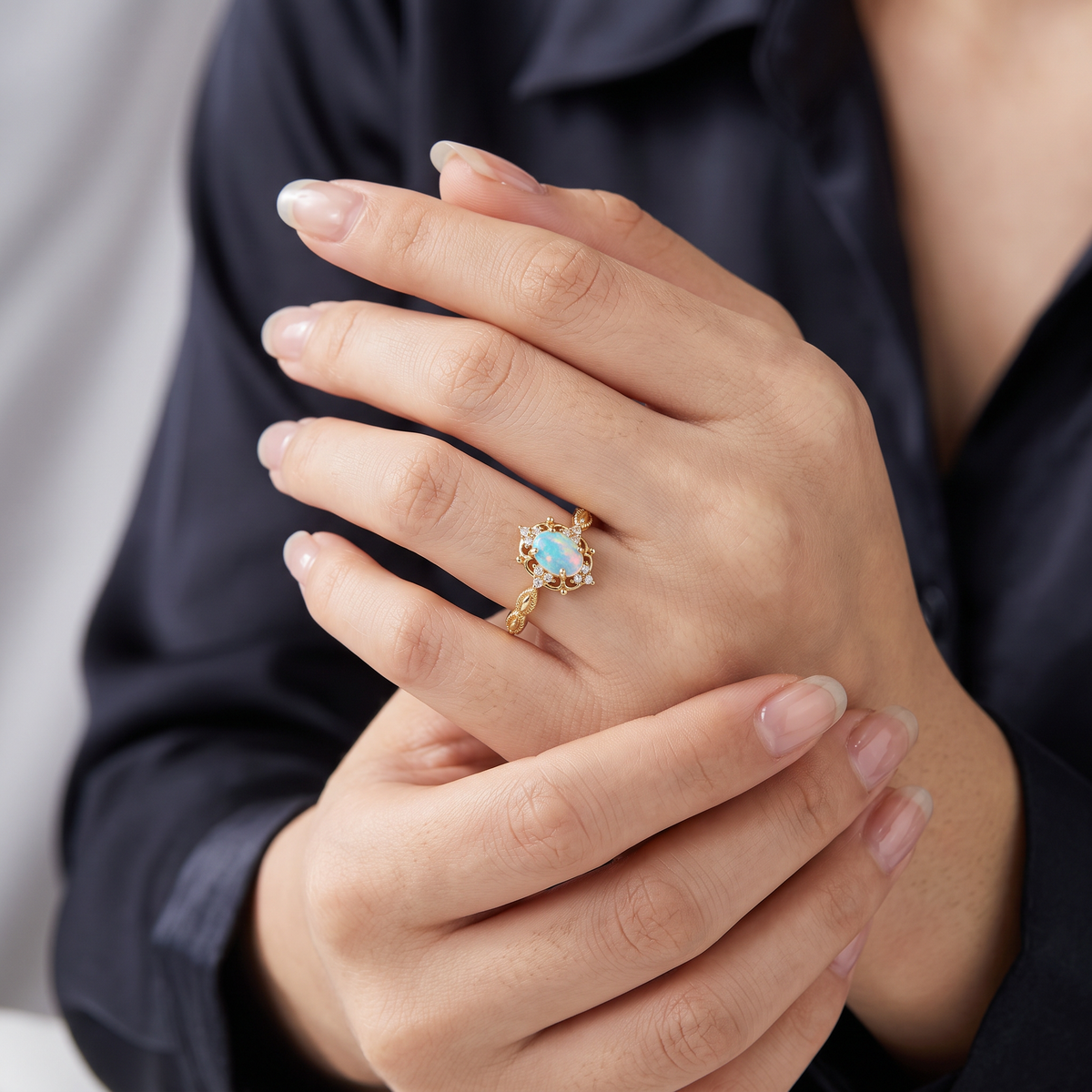 Élodie — Anillo Ópalo Natural Plata 925 — vista 4, IRANDRE